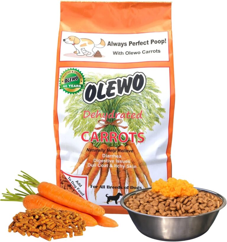 Olewo Original Carrots for Dogs  Fiber for Perfect Poop, Dehydrated Dog Food Toppers for Picky Eaters, Natural Skin & Coat Support, Multivitamin, Probiotics for Digestive & Gut Health, 1 lb