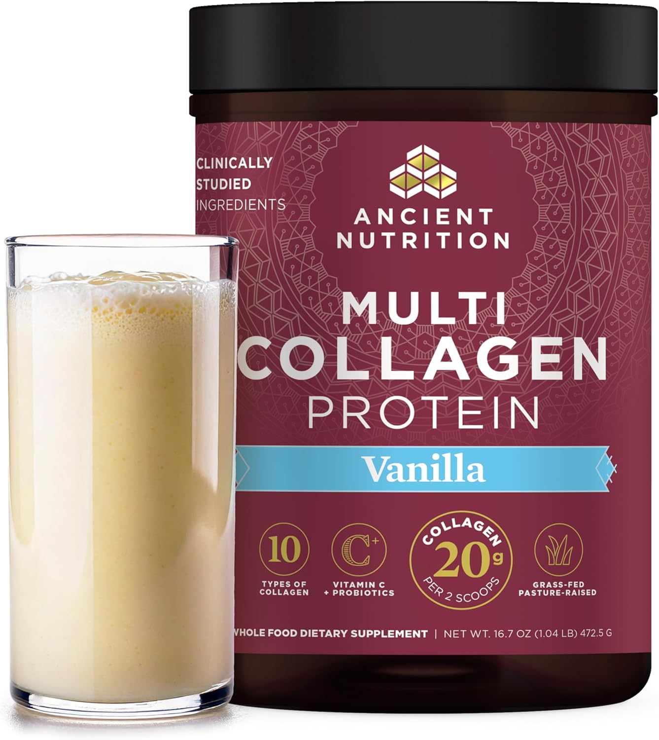 Ancient Nutrition Collagen Peptides Powder, Multi Collagen Protein, Women & Men, Vitamin C, Probiotics, Hydrolyzed Collagen, Supports Skin, Joints, Gut Health, Vanilla, 45 Servings Ancient Nutrition Collagen Peptides Powder, Multi Collagen Protein, Women & Men, Vitamin C, Probiotics, Hydrolyzed Collagen, Supports Skin, Joints, Gut Health, Vanilla, 45 Servings