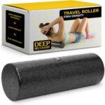 Deep Recovery Yoga Foam Roller for Physical Therapy & Exercise  Black Back Roller for Back Pain, Legs, and Shoulders, 12in x 4in Travel Size  Deep Tissue Massage for Myofascial Release