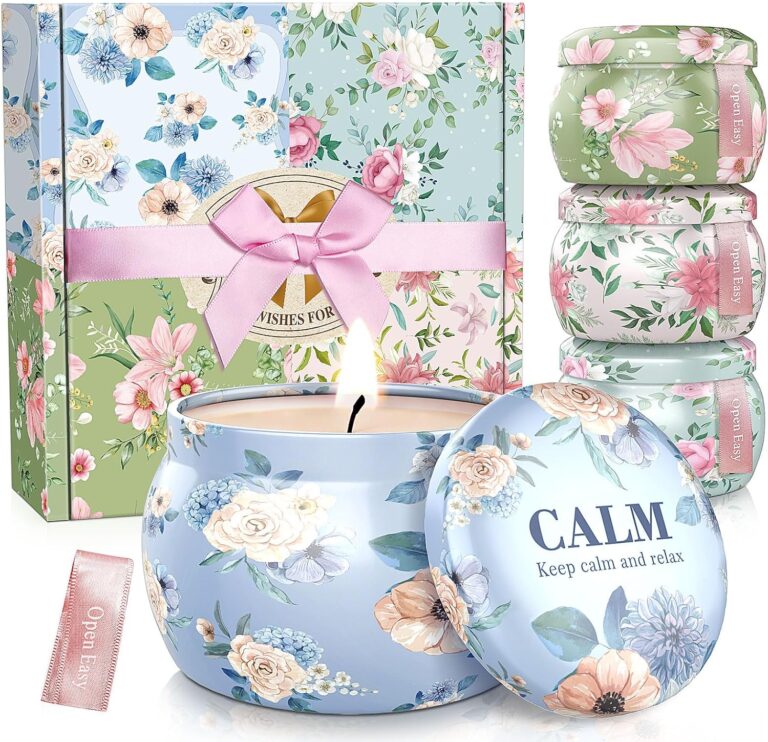 BlissfulOasis Scented Candles Set, 17.6 oz 4 Pack Home Scented Candles, 100-120 Hours Candle Set for Men and Women, Long Lasting Soy Wax Aromatherapy Gift for Birthday, Valentine's Day, Mother's Day