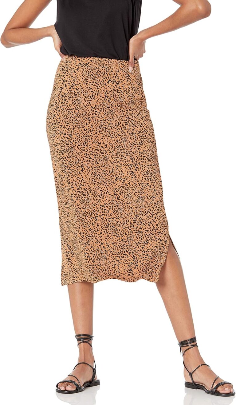 Amazon Essentials Women's Pull-On Knit Midi Skirt with Elastic Waist, Stretchy (Available in Plus Size)