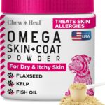 Omega 3 Powder for Dogs - 5.4 oz of Dog Powder Supplement for Skin and Coat - Made with Omega 3, 6, and 9 Fatty Acids, Biotin, and Vitamin C - Made in The USA