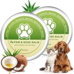 2 Pack Dog Paw & Nose Balm, Lick-Safe Dog Cat Paw Nose Balm with Coconut Oil, All-Natural Moisturizer & Soother for Pet Dry, Cracked Pads and Noses, Snout Soother for Dogs Cats Pets (50 g/1.7 oz)