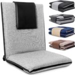 Floor Chair with Water Repellent Fabric 14-Position Adjustable Floor Chair with Back Support Portable Ground Seating for Adults Foldable Meditation Seat with Washable Cover (Light Grey)