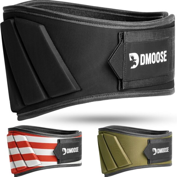 DMoose Fitness Weight Lifting Belt for Squats, Deadlift & Intense Workout - 6" Adjustable Fit Auto Lock Weightlifting Belt for Men & Women - Neoprene Gym Belts for Stability & Lumbar Back Support