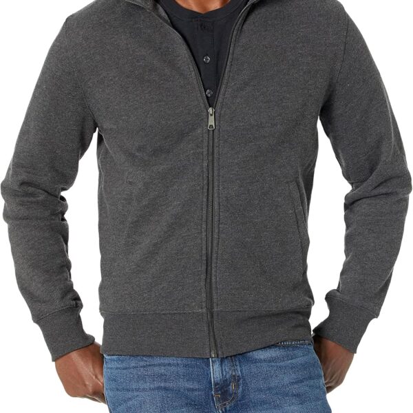 Amazon Essentials Men's Fleece Zip Up Mock Neck Sweatshirt, Midweight, Regular Fit