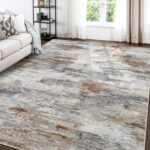 Area Rugs for Living Room: 9x12 Washable Neutral Modern Rug for Bedroom Large Soft Abstract Dining Room Rugs Indoor Floor Low Pile Carpet for Home Office Nursery - Multicolor