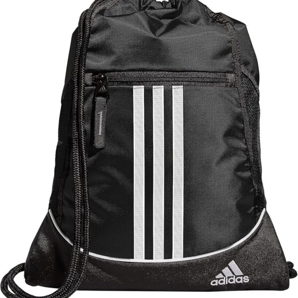 adidas Alliance Sackpack Drawstring Backpack for Sports, Small Gym Bag