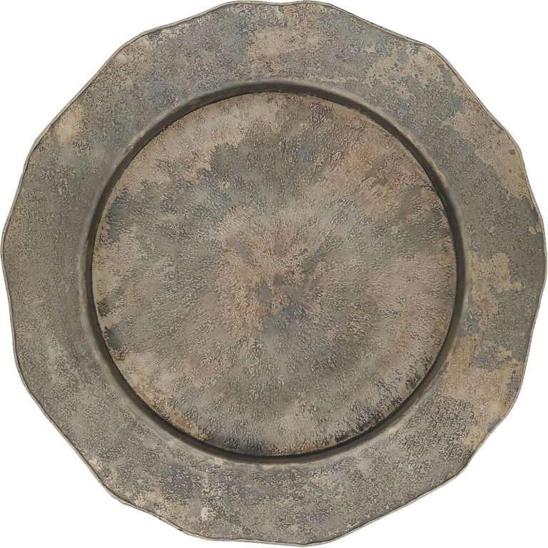 Elegant Hammered Metal Charger Plate with Scallop Edge (Set of 4)