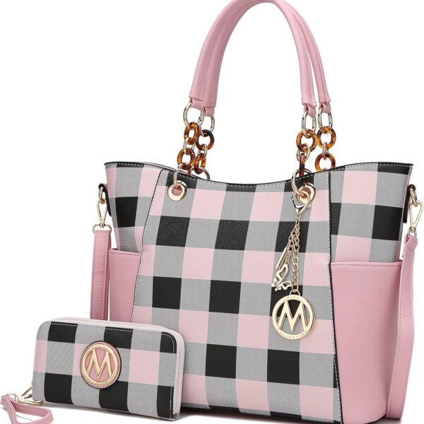 MKF Collection Tote Bag for Women, Handbag Set with Wallet-Top-Handle Bag Vegan Leather Purse by Mia K