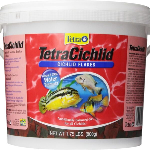 TetraCichlid Cichlid Flakes 1.75 Pounds, Fish Food, Clear Water Advanced Form