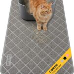 Cat Litter Mat Litter Trapping Mat, Premium Durable PVC Grid Mesh with Scatter Control, Non-slip, Less Waste Cat Litter Box Mat, Soft on Kittys Paws, Urine Waterproof, 24" x 17" Grey