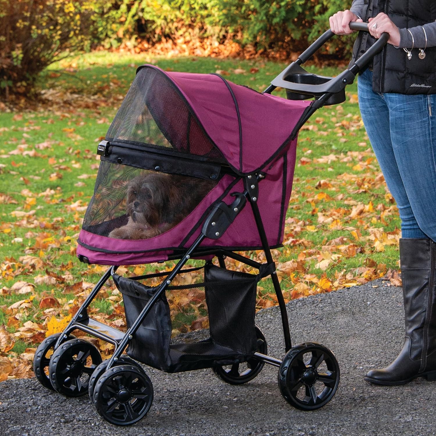 Pet Gear No-Zip Happy Trails Lite Pet Stroller for Cats/Dogs, Zipperless Entry, Easy Fold with Removable Liner, Safety Tether, Storage Basket + Cup Holder, 3 Colors Pet Gear No-Zip Happy Trails Lite Pet Stroller for Cats/Dogs, Zipperless Entry, Easy Fold with Removable Liner, Safety Tether, Storage Basket + Cup Holder, 3 Colors