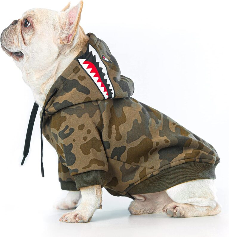 Camo Dog Hoodie Dog Clothes Extra Warm Fleece Lining Stretchy Fit for Small Medium Large Dogs (Camo, Large)