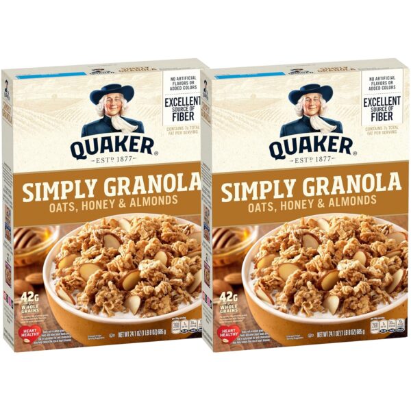 Quaker Simply Granola Honey & Almond, (Pack of 2)
