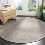 SAFAVIEH Braided Collection Area Rug - 3' Round, Ivory & Beige, Handmade Woven Cotton, Boho Reversible Style, Ideal for Living Room, Bedroom, Dining Space (BRD256B)