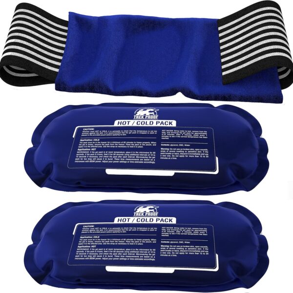 Ice Packs for Injuries Reusable (3-Piece Set)  Hot and Cold Ice Pack Therapy Gel Wrap Support  Supports Recovery, Joint and Muscle Pain  Knees, Back & More (3 Piece Set - Classic)