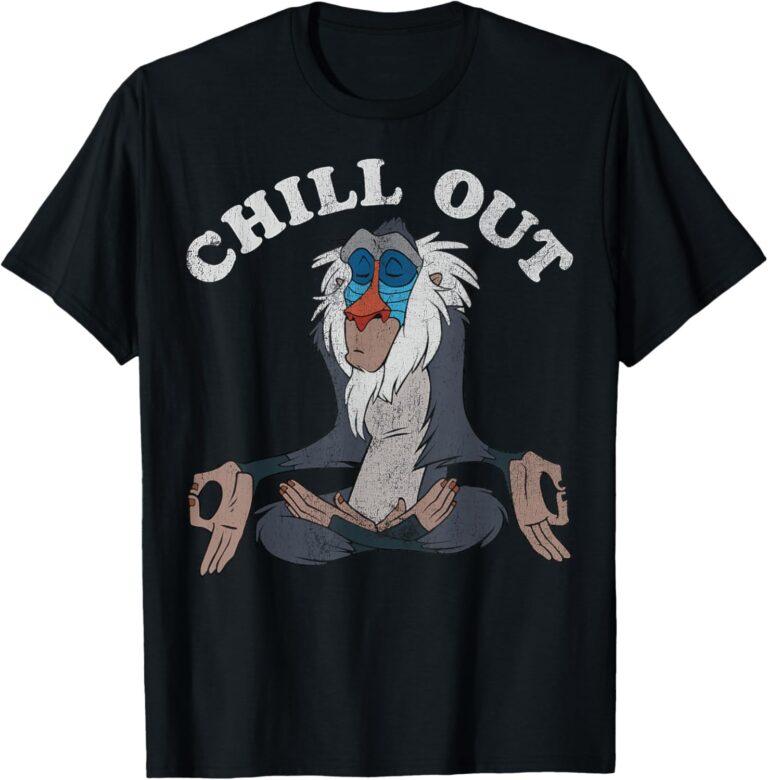 Disney Lion King Rafiki Chill Out Meditation Graphic T-Shirt