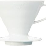 Hario V60 Ceramic Coffee Dripper Pour Over Cone Coffee Maker Size 02, White
