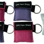 4 Pcs/Pack CPR Barrier with Keychain CPR Face Shield with 1-Way Valve First Aid Kit Purple and Pink