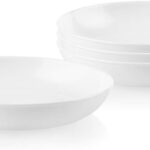 Corelle 4-Pc Versa Bowls for Pasta Salad and More, Service for 4, Durable and Eco-Friendly 30-Oz, Compact Stack Bowl Set, Microwave and Dishwasher Safe, White