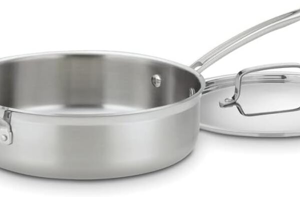 Cuisinart MCP33-24HN MultiClad Pro Stainless 3-1/2-Quart Saute with Helper and Cover Skillet, 3.5-Quart, Saut Pan w/Helper & Cover