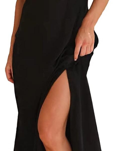 2025 Summer Women's Satin Off Shoulder Formal Dress Wedding Guest Elegant Butterfly Sleeve Split Cocktail Prom Midi Dresses