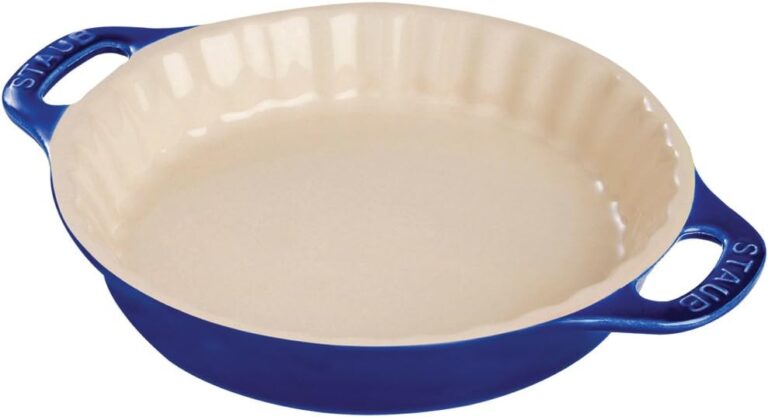 STAUB Ceramic Bakeware-Pie-Pans Dish, 9-inch, Dark Blue