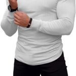 Men's Muscle Stretch Shirts Long&Short Sleeve V Neck Slim Fit Stylish T-Shirts Casual Thermal Underwear