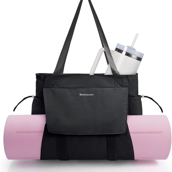 sportsnew Yoga Mat Bag Tote Yoga Gym Bags For Women Men with Waterproof Wet Pocket & Hook-and-loop, Quick Access Storage Yoga Mat Bag Carrier