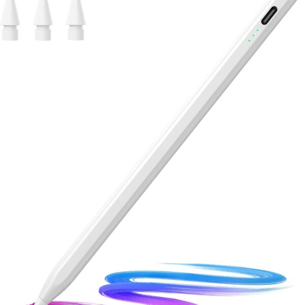 Hastraith Stylus Pen for iPad(2018-2026)-13 Mins Fast Charge with Tilt Sensitivity & Palm Rejection for iPad 11/10/9/8/7/6th Gen, Air 5/4/3/M4/M3/M2, Pro 13"/12.9"/11"/M4, Mini 7/6/5th, White