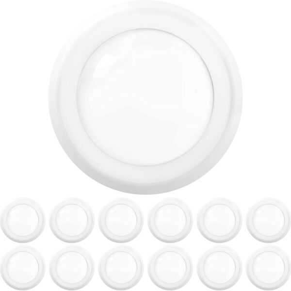 Sunco 12 Pack 5/6 Inch LED Disk Lights, Disc Lights Ceiling, LED Flush Mount Recessed Can Lighting, 1050 LM, 3000K Warm White, Dimmable, 15W=75W, Damp Rated ETL.