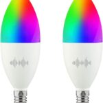 helloify B11 LED Smart, WiFiLight Candelabra Bulb Compatible with Alexa, RGBCW Color Changing, Cool Warm White Dimmable, No Hub Required, 40WEquivalent, RGB2700K-6500K, 2PCS