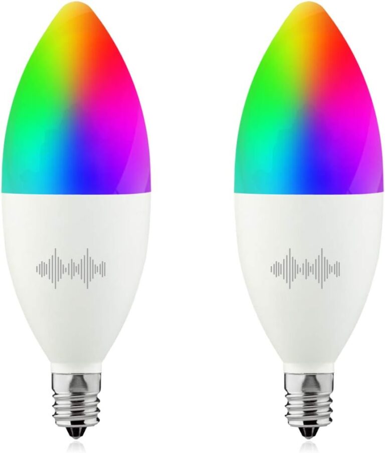 helloify B11 LED Smart, WiFiLight Candelabra Bulb Compatible with Alexa, RGBCW Color Changing, Cool Warm White Dimmable, No Hub Required, 40WEquivalent, RGB2700K-6500K, 2PCS
