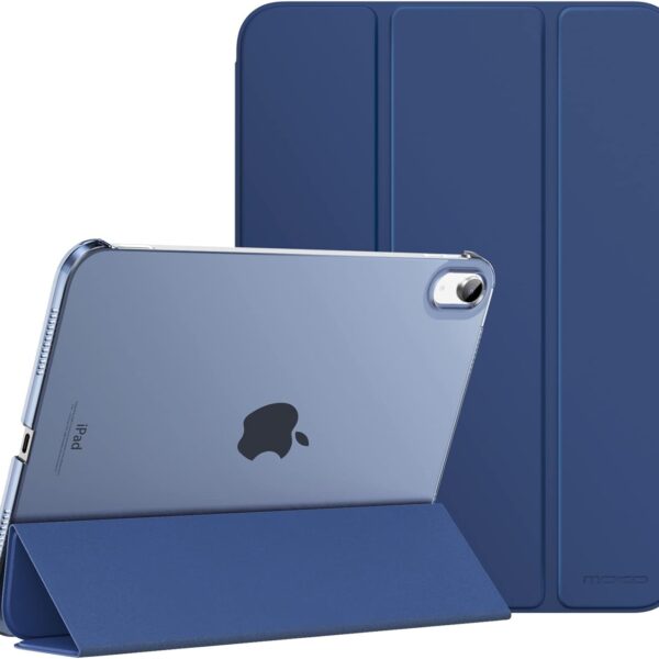 MoKo for iPad (A16) 11th Generation Case 11 Inch 2025, iPad 10th Generation Case 10.9 Inch 2022, Slim Stand Hard PC Translucent Back Shell Smart Cover, Support Touch ID, Auto Wake/Sleep, Navy Blue