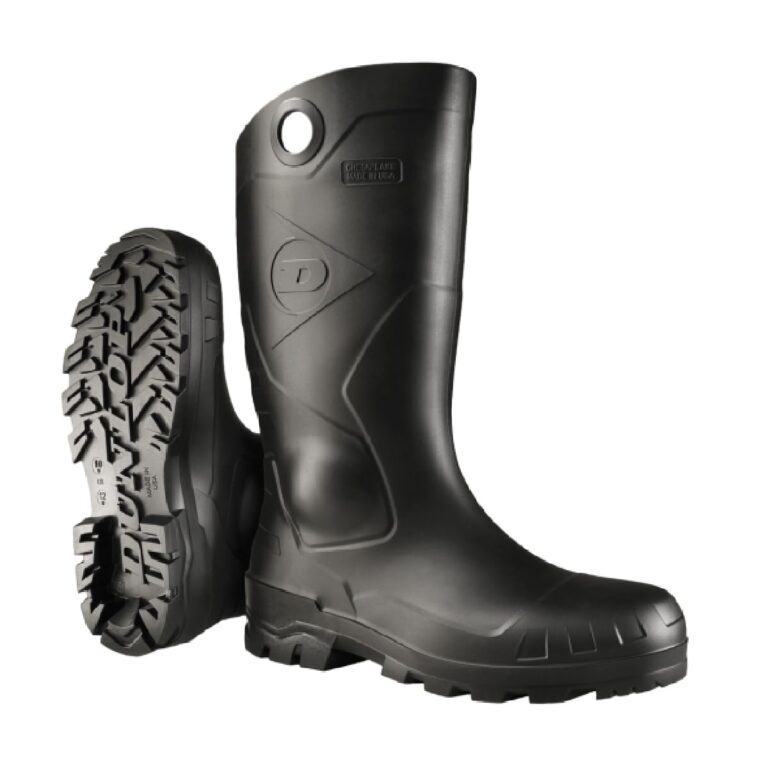 DUNLOP Chesapeake Rubber Boots for Men & Women  PVC - Waterproof Work boots - Lightweight Garden, Rain & Fishing Boots - Safety boots with Steel Toe and Wide Calf  Black  Size 315