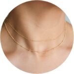 CHESKY 14k Gold Plated/Silver Plated Dainty Necklace for Women, Trendy Satellite Choker Necklace Thin Beaded Layered Choker Necklaces Discs Paperclip Chain Necklaces Womens Simple Jewelry