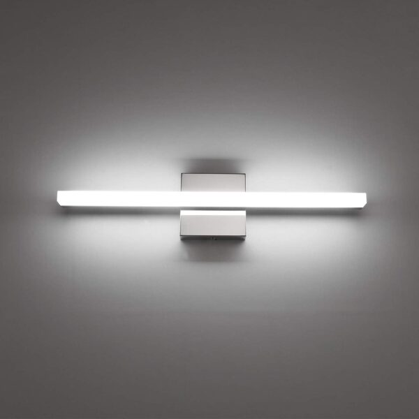 Combuh Modern Bathroom Light Fixtures Over Mirror, 16 Inch IP44 9W Chrome Vanity Light Bar for Bathroom, Wall Light Fixtures Cool White 6000K