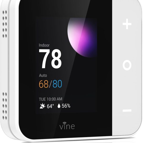 Vine Thermostat for Home with Touchscreen Color Display, WiFi Smart Thermostat Compatible with Alexa and Google Assistant, 7day/8period Programmable, Energy Saving, C-Wire Required, Screen Size 2.8"