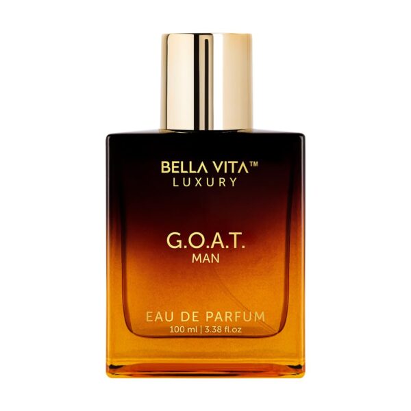 Bellavita Luxury G.O.A.T. Eau de Parfum | 100 ml (3.4 fl.oz.) | Perfume for Men | Citrus, Bergamot, Patchouli, and Vetiver Notes | Long Lasting Men's Fragrance