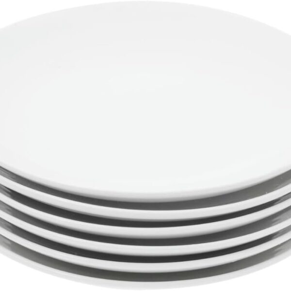 Miicol Ceramic Appetizer Plates Set of 6, White Dessert Plates 8 Inch, Small Dinner Plates, Modern Round Salad Plates, Porcelain Serving Dishes for Snack, Bread, Fruit, Microwave & Dishwasher Safe
