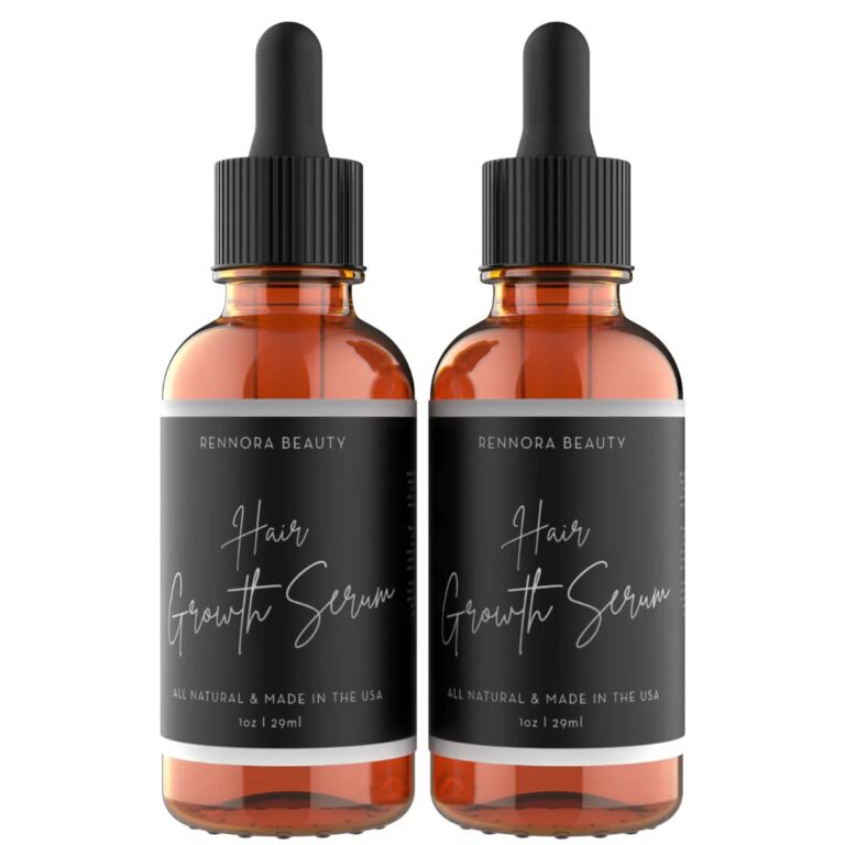 Rennora Hair Growth Serum with Organic Herbs and Natural Vitamins, Peppermint Oil, Stinging Nettle, and Rosemary Oil, No Chemicals, Formulated for Hair Regrowth (2 Pack - 60 Day Supply)