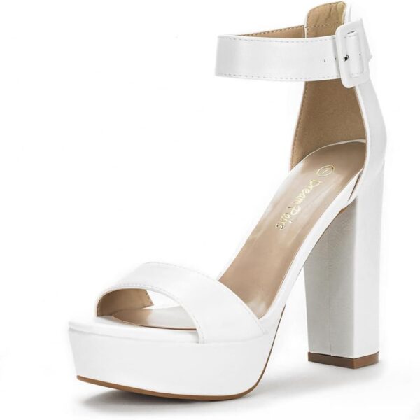 DREAM PAIRS Women's Platform Heel Sandals, Open Toe Ankle Strap Heel Fashion Wedding Party Dress Sandals Shoes