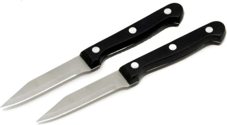 Chef Craft Select Paring Knives, 9.5 inch 2 piece knife set, Stainless Steel/Black