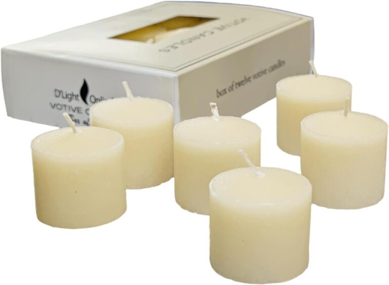 D'light Online Elegant Creamy Ivory Unscented Votive Candles - for Birthdays, Baby Shower, Home Decoration and Weddings (Ivory, 10 Hour - Set of 12)