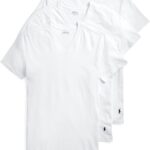 Polo Ralph Lauren Men's T-Shirt Pack, 3-Pack, Cotton Men's Clothing V-Neck Undershirt, Slim Fit Tees, Moisture-Wicking