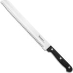 10 Inch Serrated Bread Knife, Premium Stainless Steel Blade with Wave Edge, Full Tang Handle, Razor Sharp Knife for Bread, Durable Professional Kitchen Knife