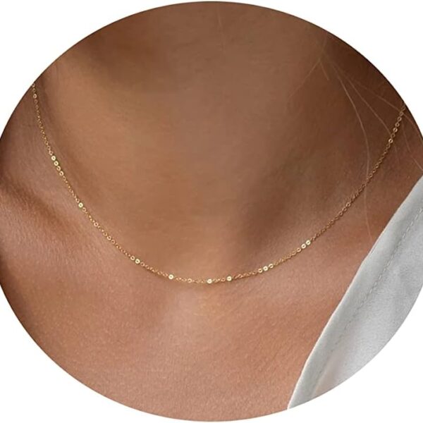 Gold Chain Necklace for Women Dainty Simple Satellite Beaded Twisted Chain Choker Necklace Everyday Jewelry Christmas Gifts