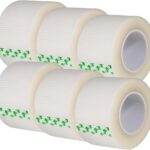 Vakly Clear Medical Tape 1 in x 10 yd (6 Pack)  Transparent Breathable Adhesive First Aid Tape, Latex-Free Hypoallergenic Wound Dressing Tape for Sensitive Skin