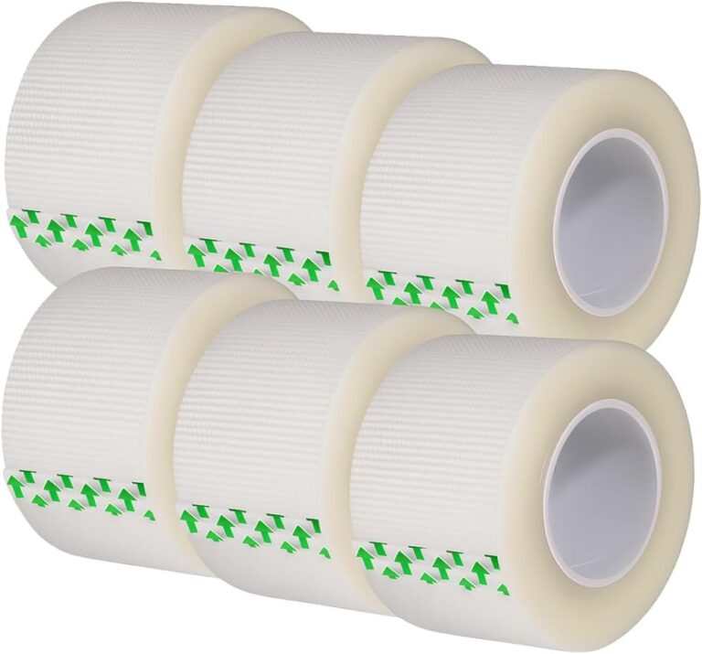 Vakly Clear Medical Tape 1 in x 10 yd (6 Pack)  Transparent Breathable Adhesive First Aid Tape, Latex-Free Hypoallergenic Wound Dressing Tape for Sensitive Skin